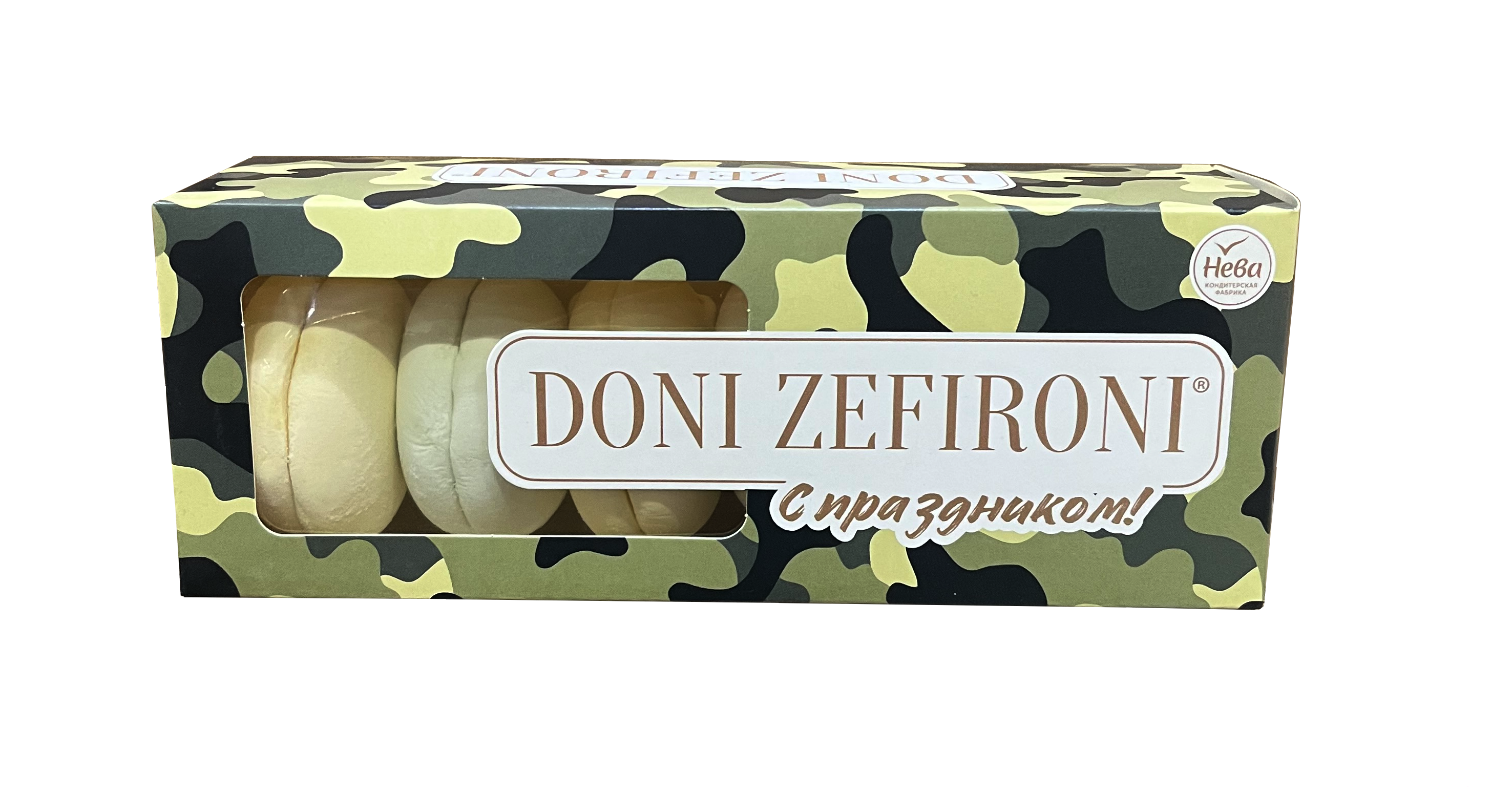 Зефир "DONI ZEFIRONI" с ароматами Дыни и Киви 210г/Нева