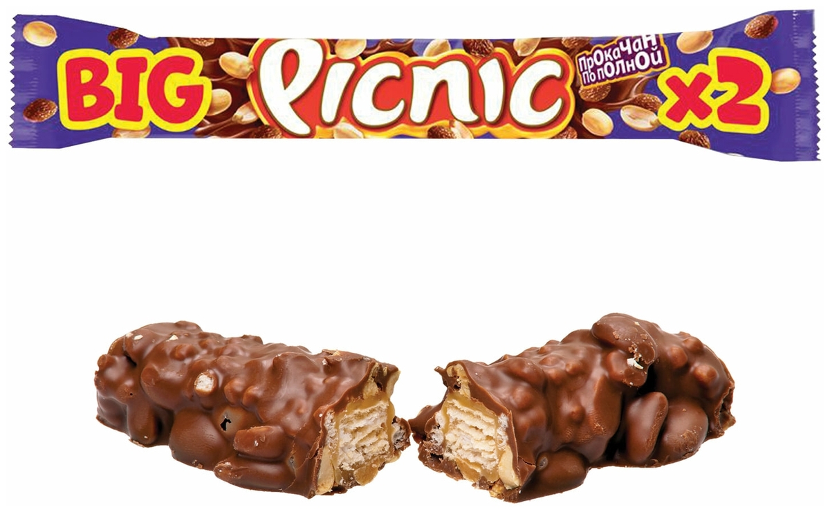 Молочный батончик "Big Picnic" с арахисом 76 гр/Cadbury