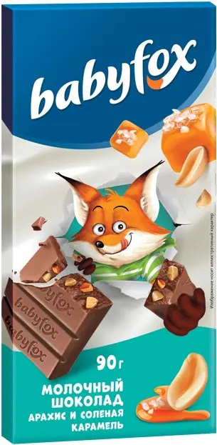 Шоколад "Babyfox" Арахис и Карамель 90г/Озерский Сувенир