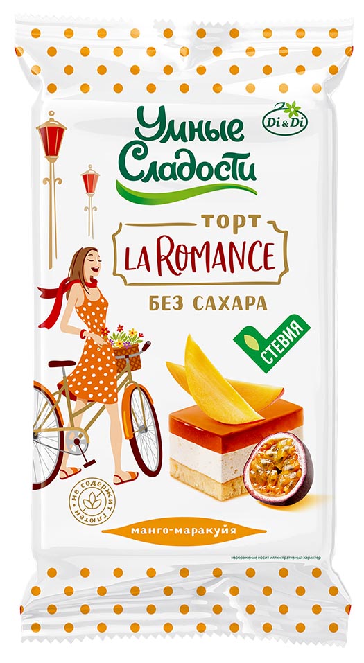 Торт "La Romance" со вкусом Манго-Маракуйя со стевией 220г/Ди энд Ди