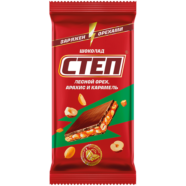 Шоколад молочный "Степ" с лесным орехом 80г/КФ Славянка
