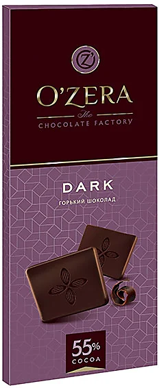 Шоколад тёмный "О'zera Dark 55%" 90г/Озерский Сувенир