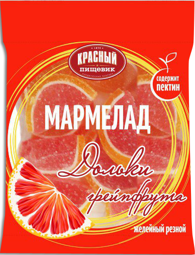 Мармелад "Дольки грейпфрута" 210г/Красный Пищевик