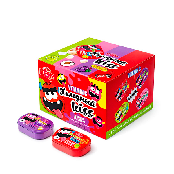 Конфеты ментоловые "Холодный Kiss" ж/б 9г/30шт