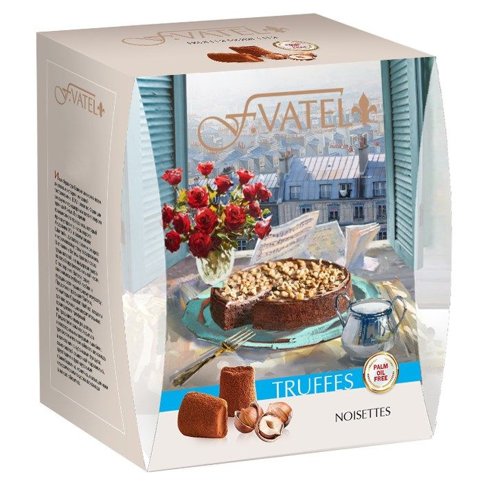 Трюфель "F.Vatel" с фундуком дробленым карамелизированным 200г/Chocolat Matnez