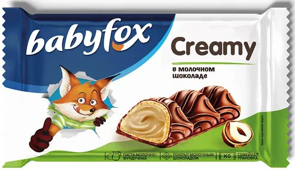 Батончик "Baby Fox Creamy" молочно-ореховый (23г*5шт) 115г/KDV