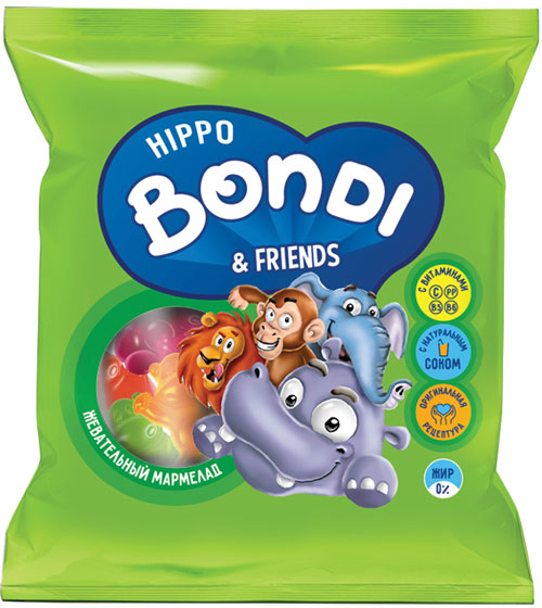 Жевательный мармелад Hippo Bondi с витаминами 30г/KDV