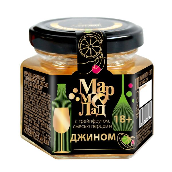 Мармелад с Грейпфруктом, смесью перцев и Джином ст/б 130г/Мармеладная сказка