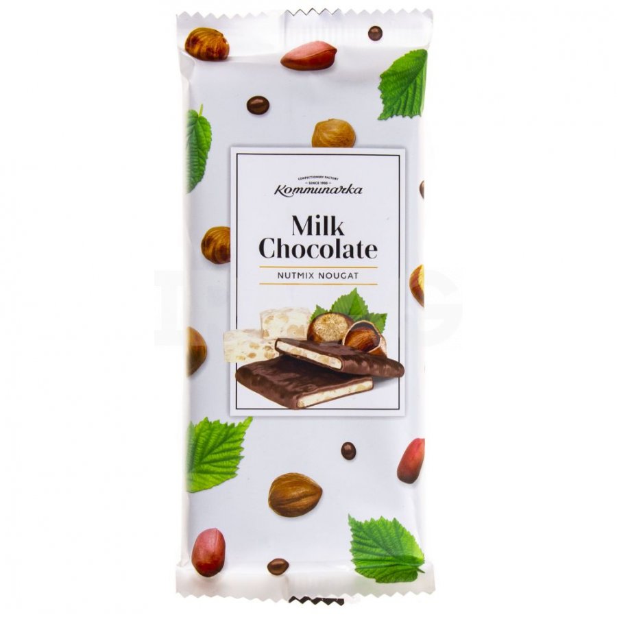 Шоколад молочный с ореховой нугой 80г/Коммунарка