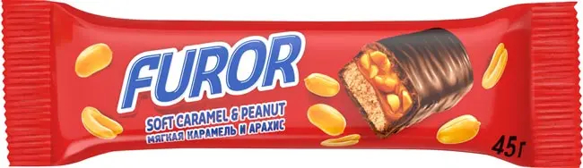 Батончик "Furor" мягкая карамель и арахис 45г/18шт/KDV