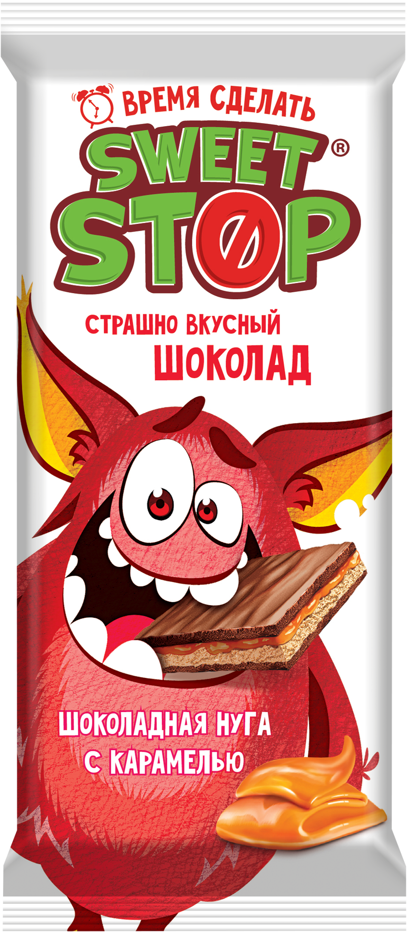  Шоколад молочный Sweet stop шоколадная нуга и карамель 90г/Славянка