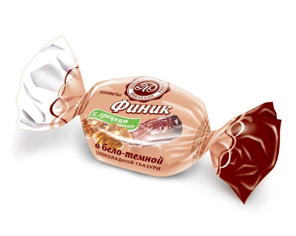 Финики в бело-темном шоколаде с грецким орехом 3кг/Микаелло