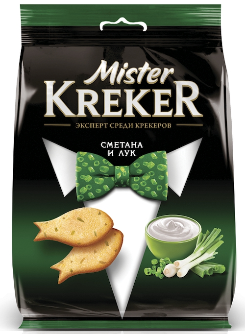 Крекер "Mister Kreker" со вкусом Сметаны и Лука 90г/Славянка