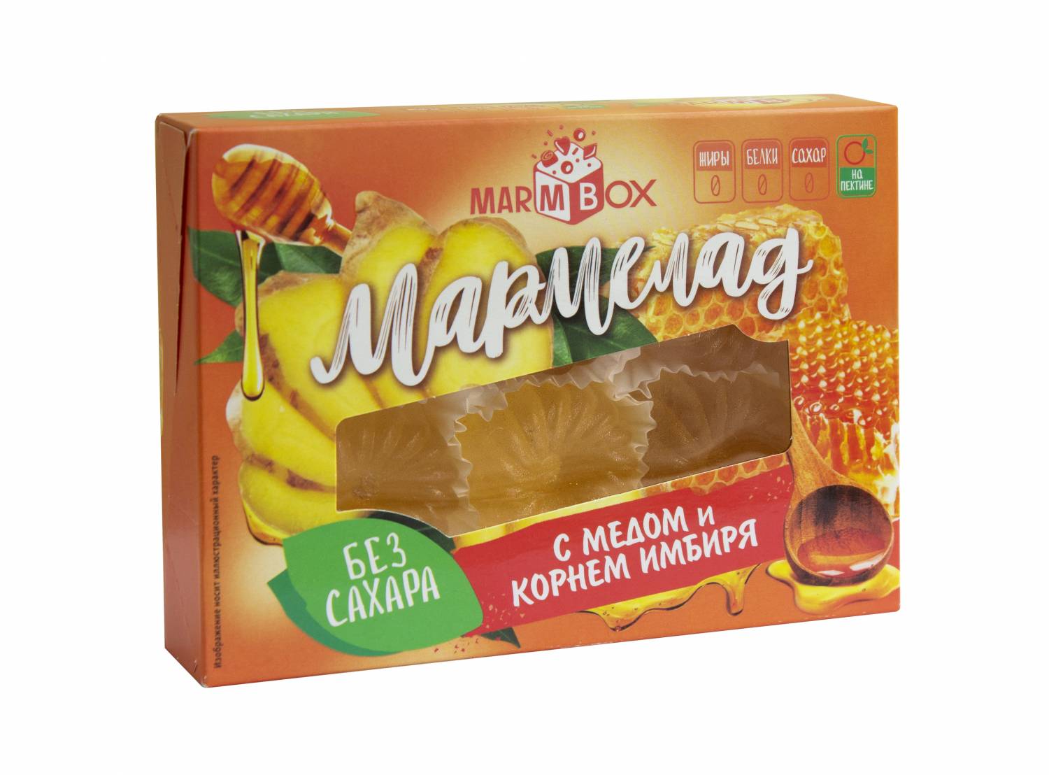 Мармелад "Marmbox" на Фруктозе С медом и корнем имбиря 200г/Мармеладная сказка