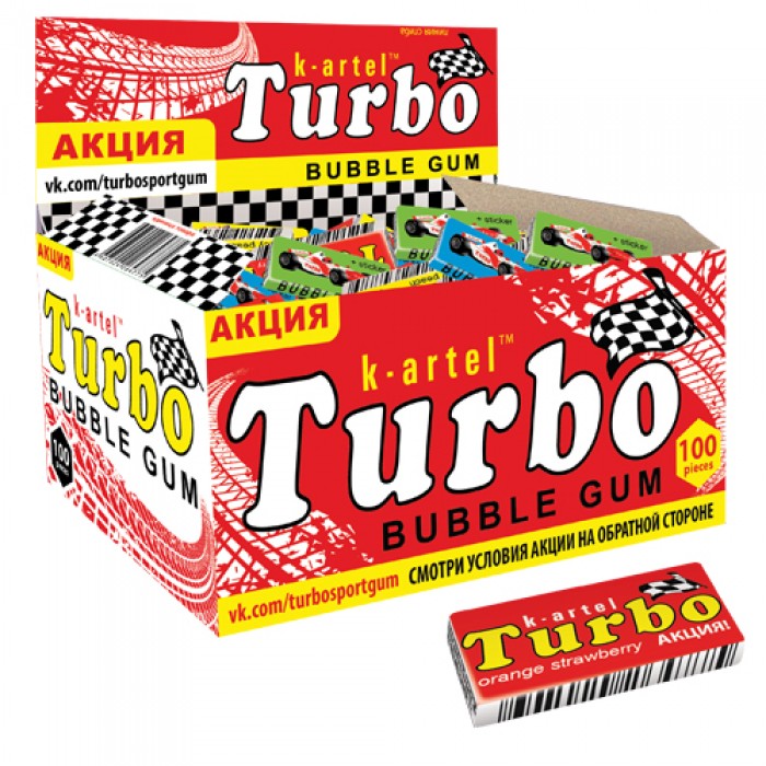 Жевательная резинка "Turbo" 4,5г/100шт/К-Артель