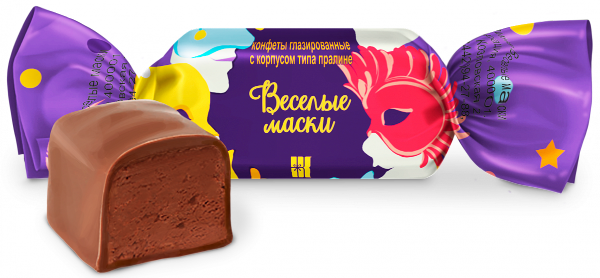 Конфеты "Веселые маски" 1 кг/КОНФИЛ