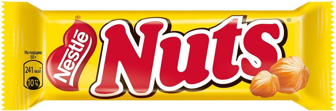 Шоколадный батончик "Nuts" 50г/30шт/Nestle