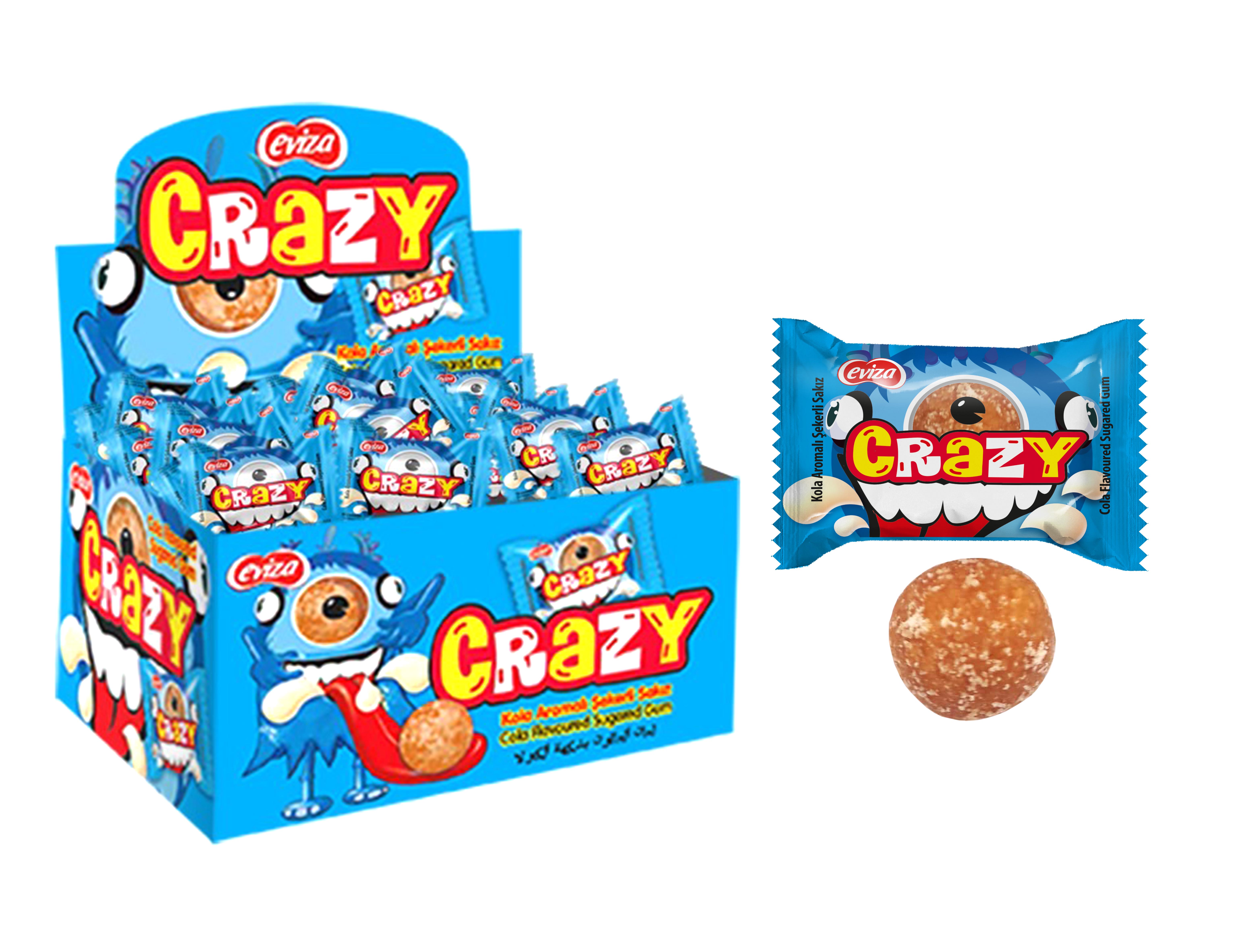Жевательная резинка "CRAZY GUM" кислая Кола 3,5г/100шт/Конфитой