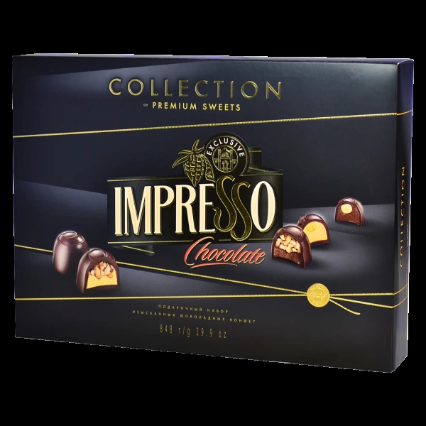 Набор шоколадных конфет "IMPRESSO" Black 848г/Спартак