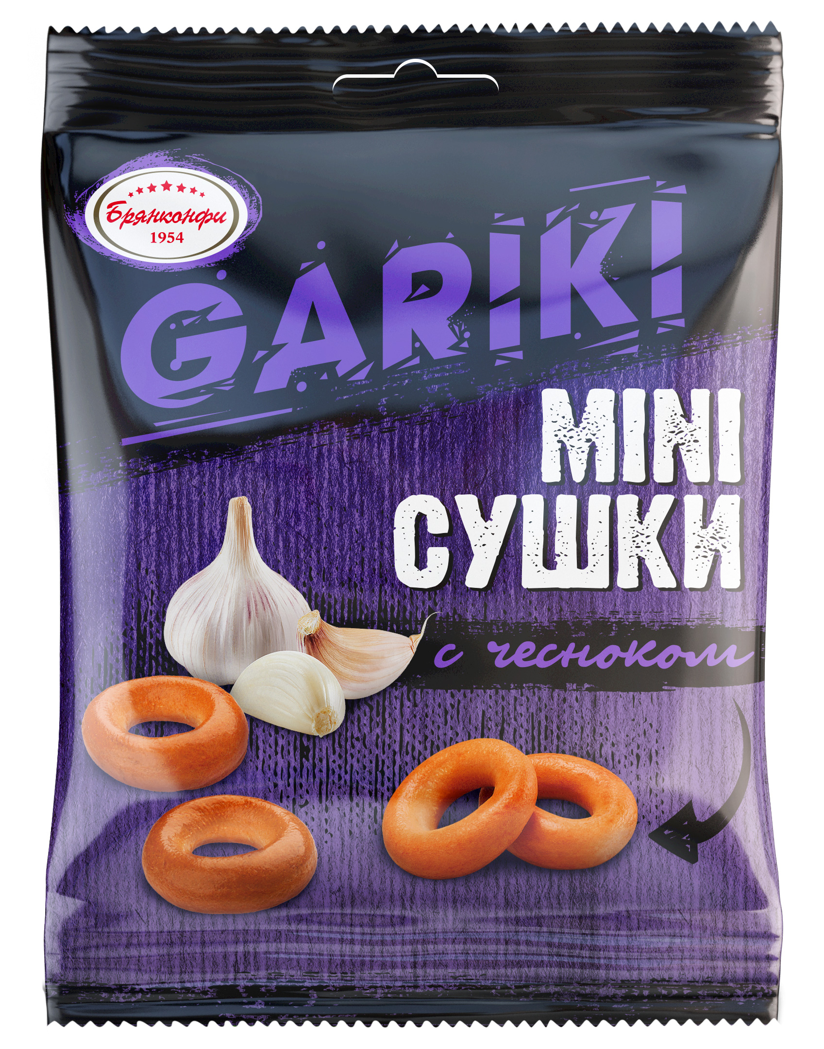 Сушки-мини GARIKI с Чесноком 60г/18шт/Брянконфи