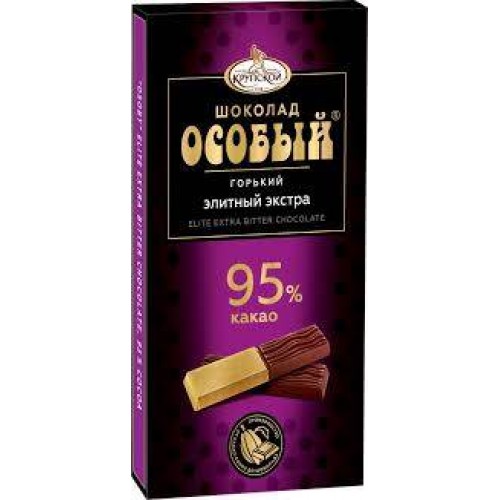 Шоколад Особый горький Элитный 95% какао 88г/15шт/КФ Славянка