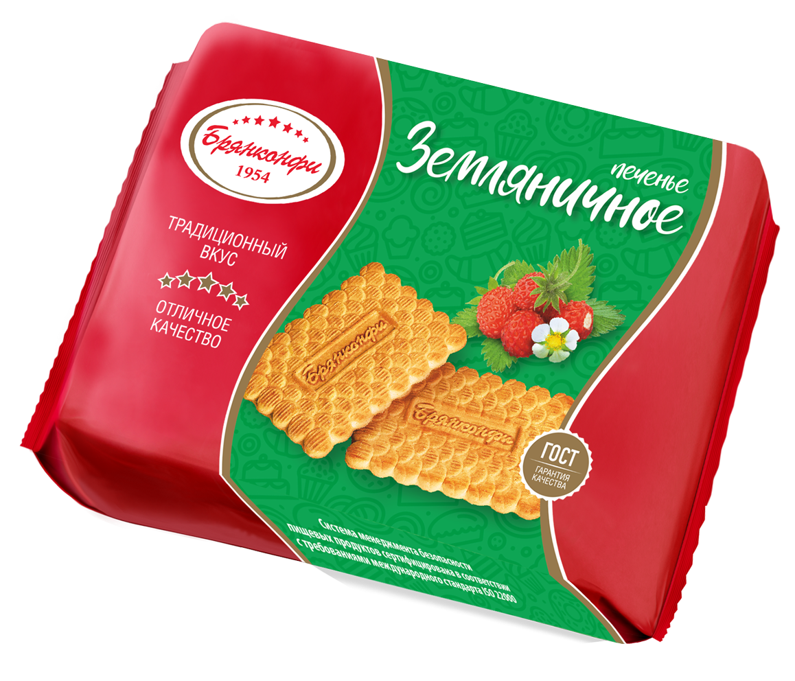 Печенье сахарное "Земляничное" 24г/Брянконфи