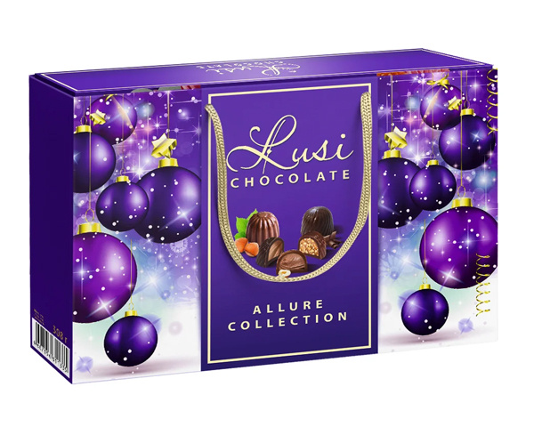 Набор конфет "LUSI CHOCOLATE ALLURE COLLECTION" НГ фиолетовая 308г/Люси