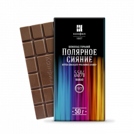 Шоколад "Полярное сияние" горький 50г/КОНФИЛ