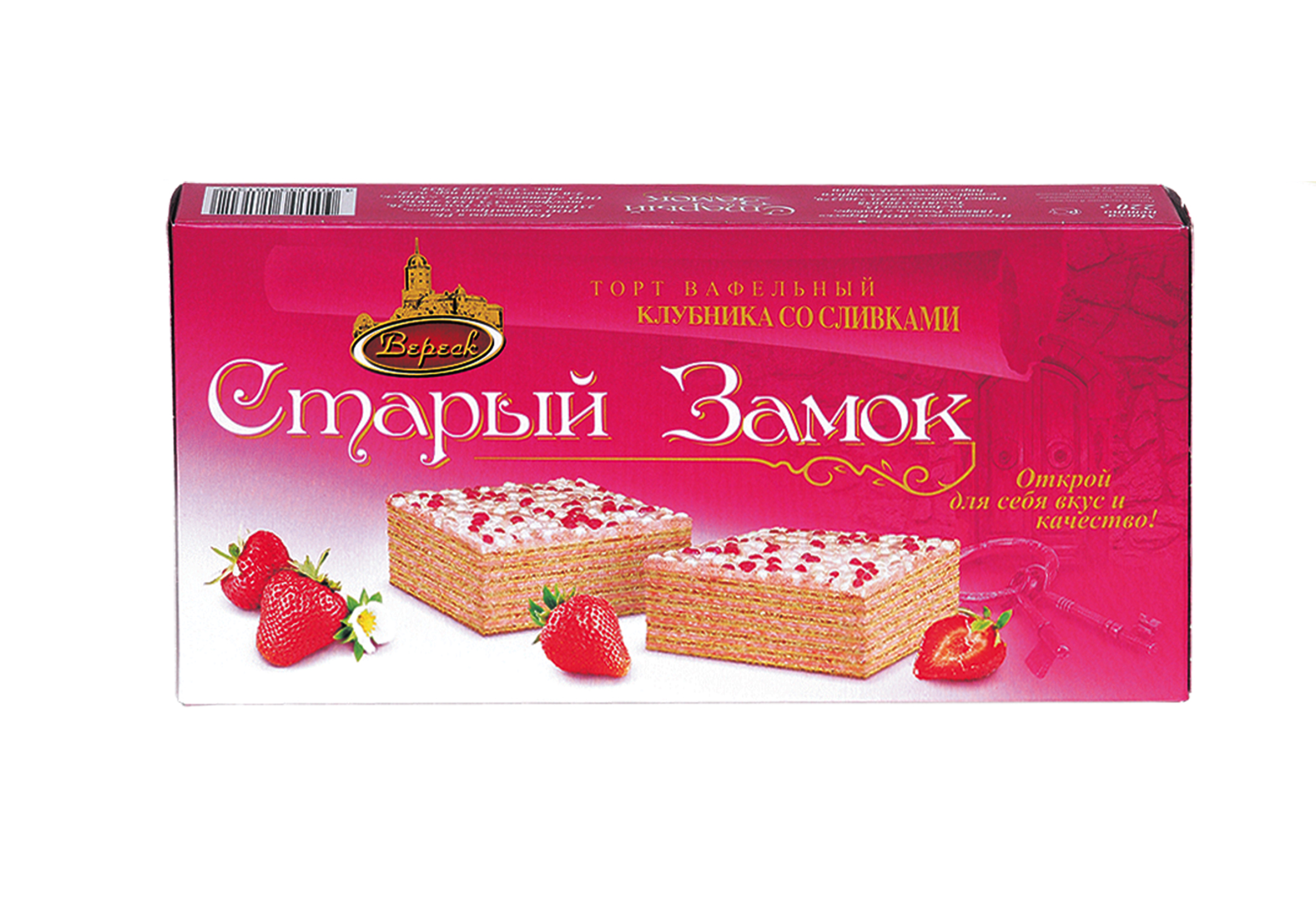 Торт "Клубника со сливками" вафельный 220г/Вереск