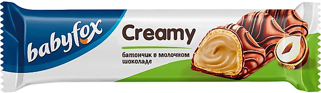Батончик "Baby Fox Creamy" молочно-ореховый 23г/24шт/KDV
