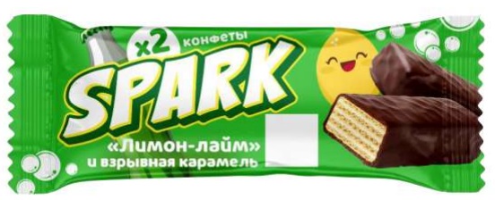 Конфеты вафельные  глазированные "Spark" со вкусом Лимона и лайма 30г/КФ Славянка