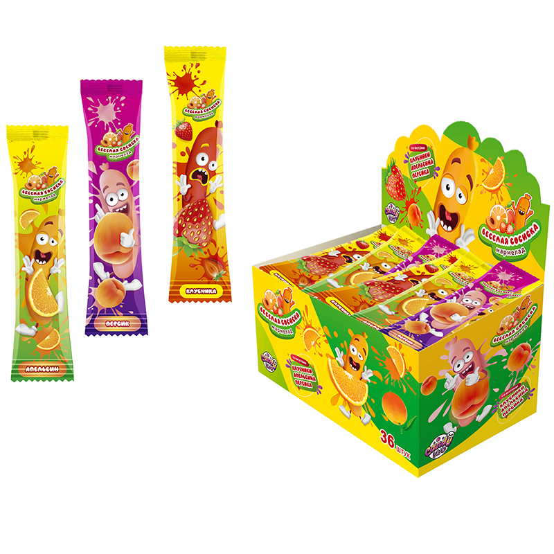 Мармелад "Веселая сосиска" 12г/36шт/fun Candy lab