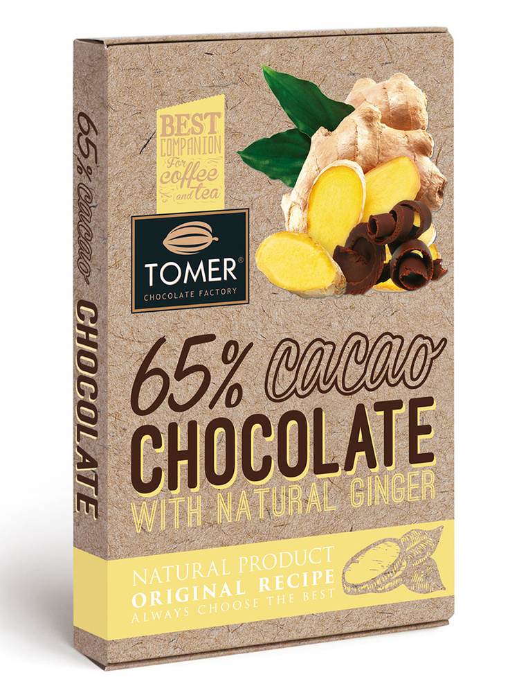 Шоколад "Томер" горький с имбирем 90г/Томер