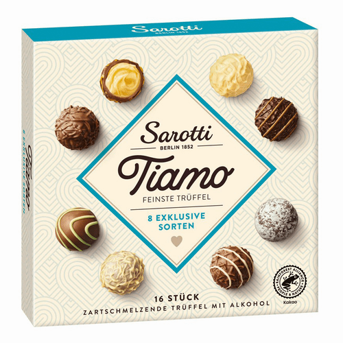 Набор конфет "Tiamo truffles" Ассорти (шампанское, ром, виски, джин, ликер) 200г/Stollwerck GmbH