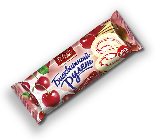 Вишневый бисквитный рулет