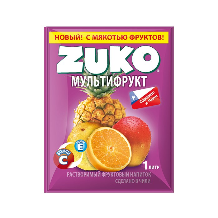 Растворимый напиток "ZUKO" Мультифрукт 20г/12шт/Candy Club