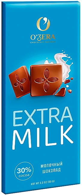 Шоколад молочный О'zera "Extra milk" 90г/Озерский Сувенир