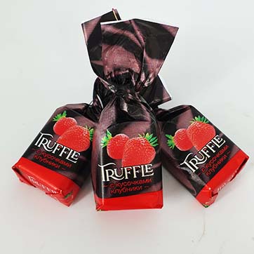 Конфеты "Truff-le" (твист) с клубничными  кусочками 1,5 кг/Шоколадный Кутюрье