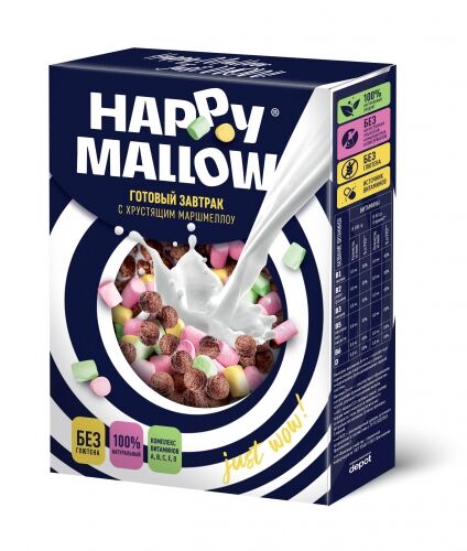HM-1-1 Happy Mallow Сухой завтрак с маршмеллоу 240г/10шт/Сладкая Сказка