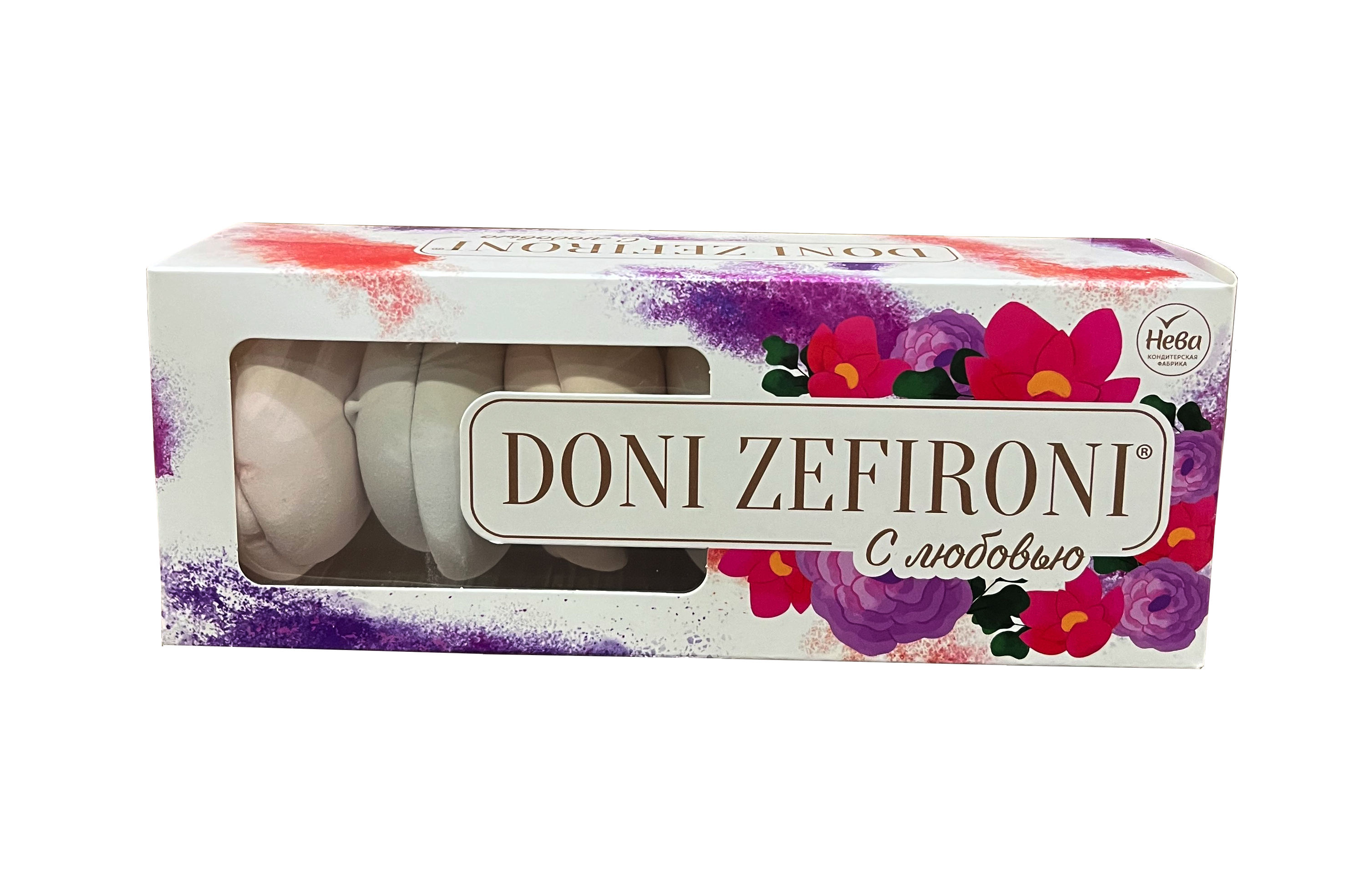 Зефир "DONI ZEFIRONI" со вкусом Черной смородины и Клубники 210г/Нева