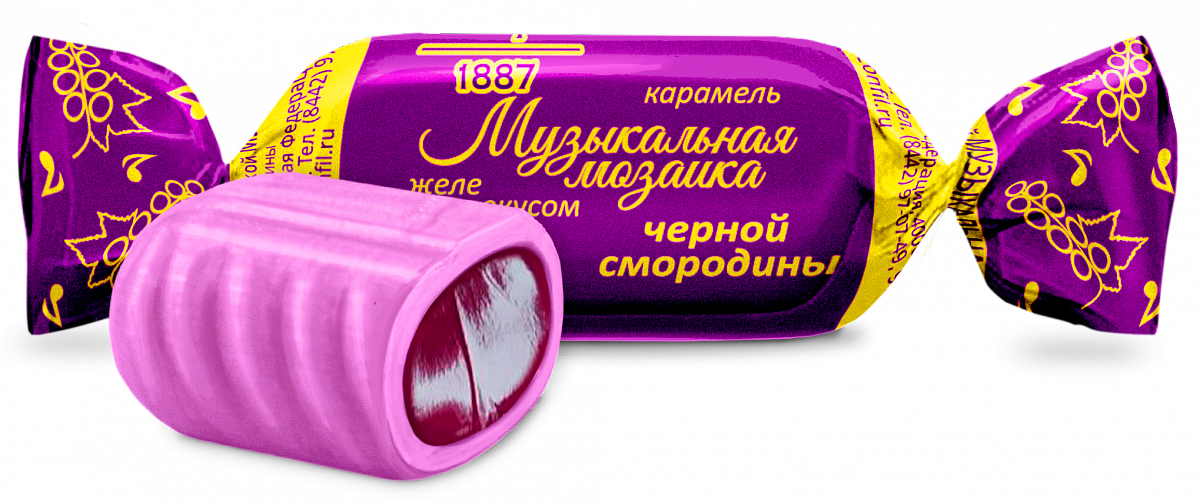 Карамель "Музыкальная Мозаика" желе со вкусом Красной смородины 1 кг/КОНФИЛ