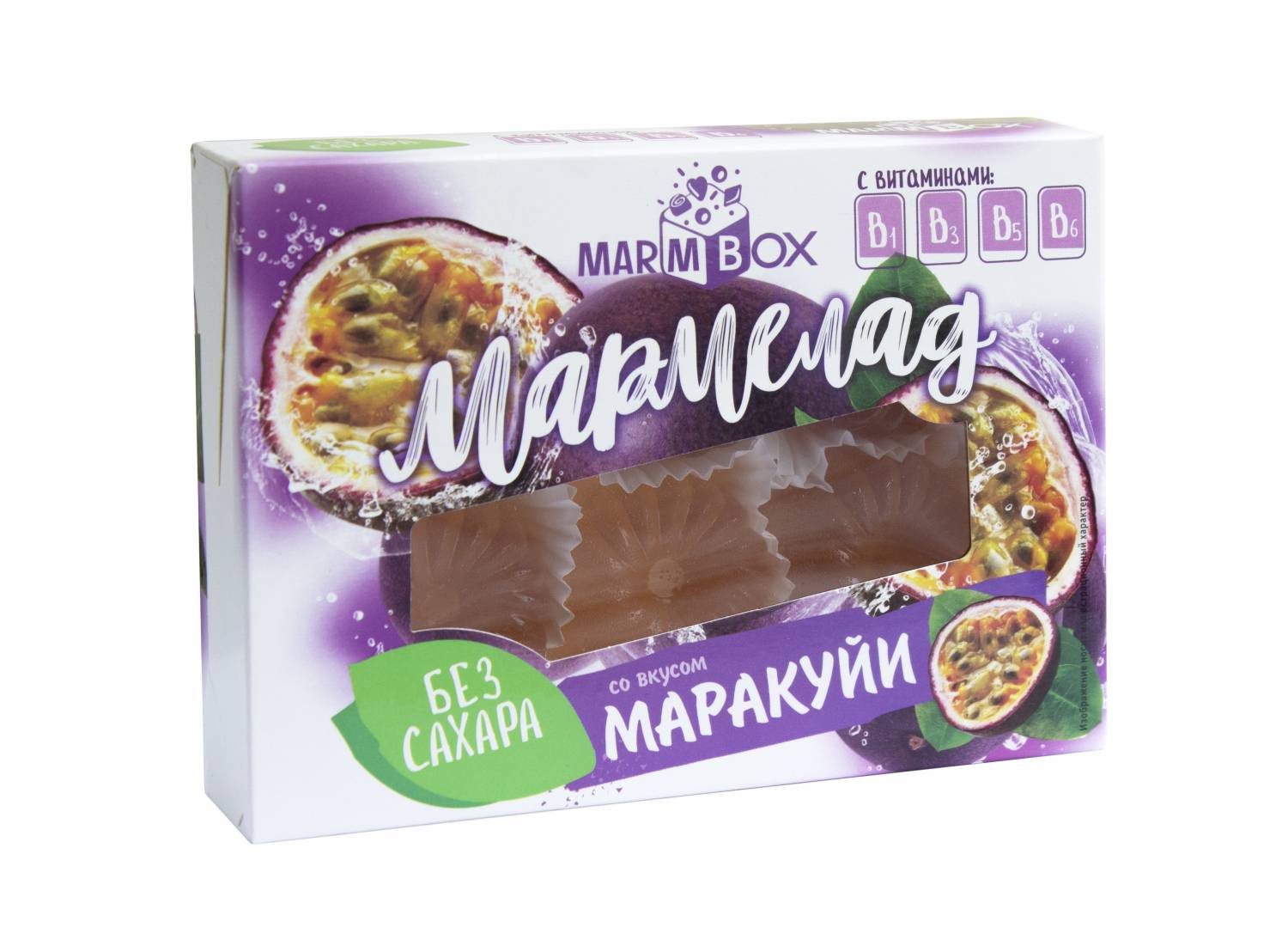 Мармелад ж/ф на Фруктозе со вк.Маракуйи Marmbox 200г/12шт/Мармеладная сказка Северо-Запад