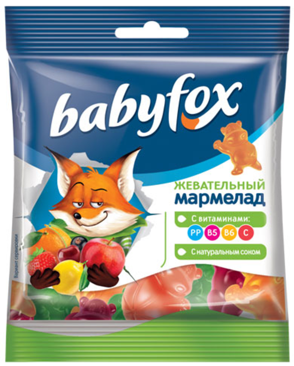 Жевательный мармелад Babyfox бегемоты 30г/90шт/KDV