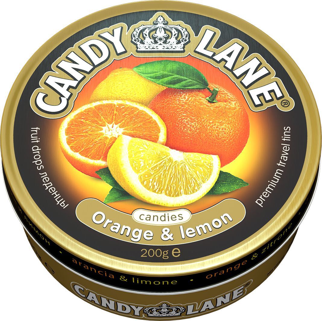 CL-1-1 Candy Lane леденцы Апельсин,лимон ж/б 200г/6шт/Сладкая сказка