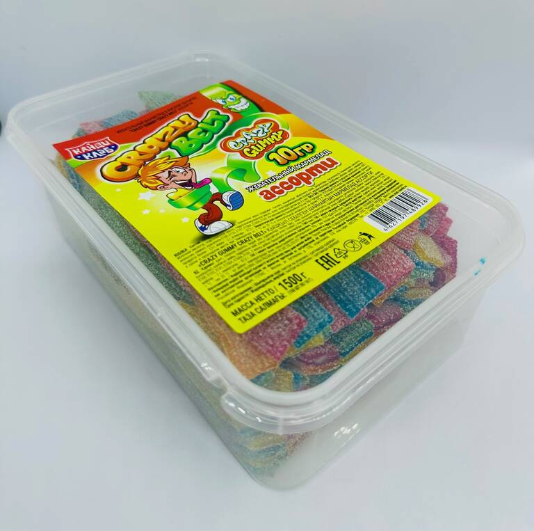 Жевательный мармелад в кислой обсыпке «Crazy Gummy Crazy Stick» ассорти 10гр/150шт/Candy Club