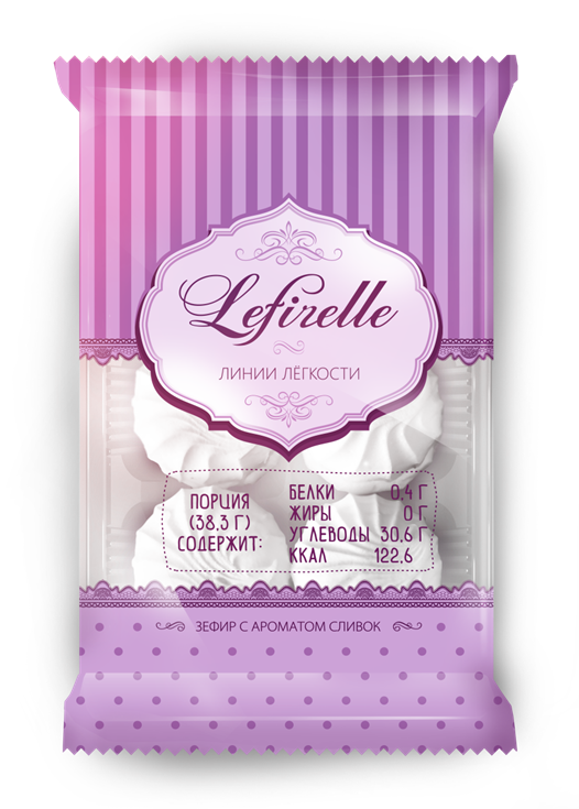 Зефир "Lefirelle" с ароматом сливок 230г/Красный пищевик