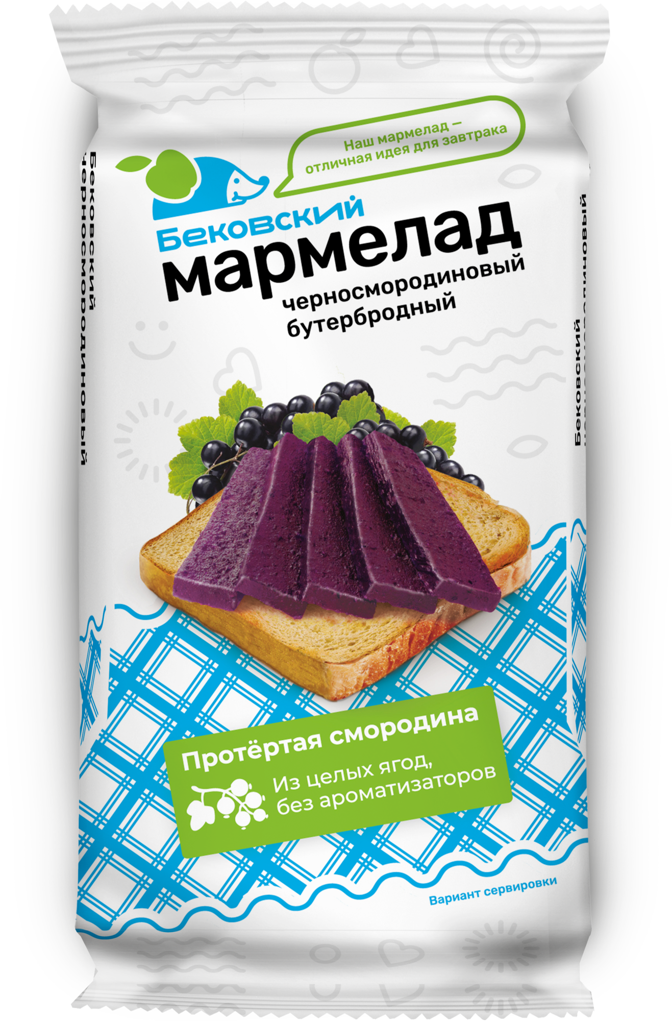 Мармелад "Бековский" Черносмородиновый бутербродный 270г/Бековский РПК "Октябрь"