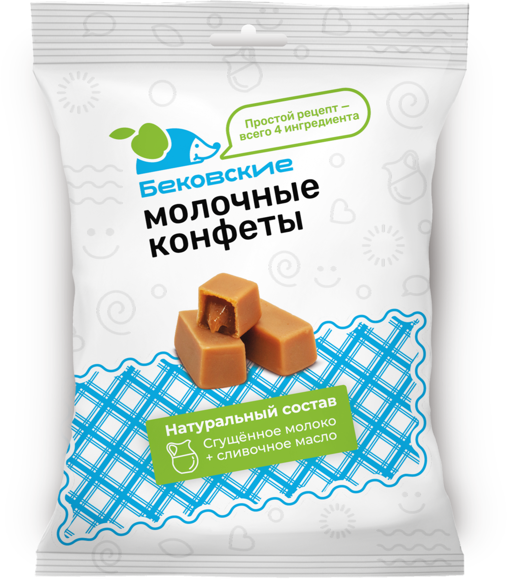 Конфеты "Бековские" молочные 250г/Бековский РПК "Октябрь"