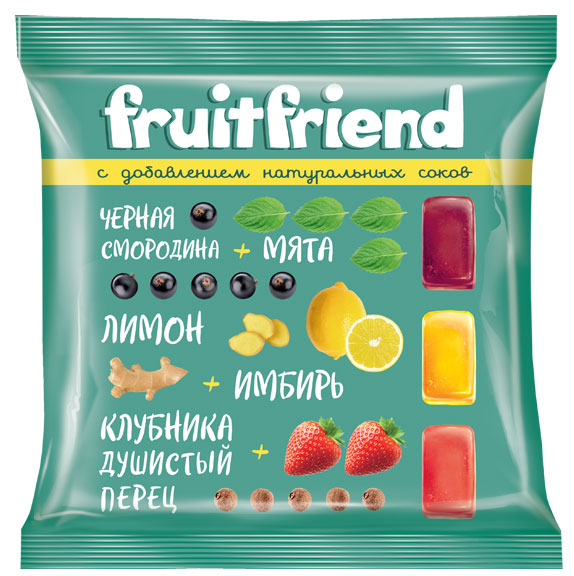 Конфеты Fruit Friend желейные 500г/12пак/KDV