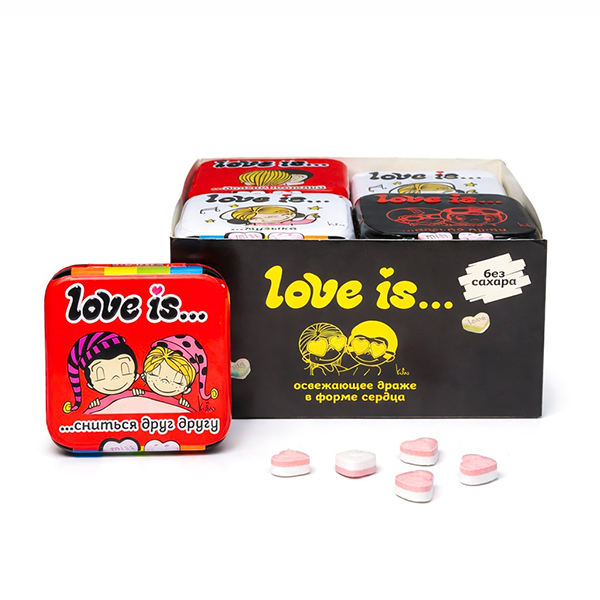 Конфеты "LOVE IS..." освежающие Клубника 20г/12шт